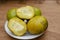 White Sapote Fruits, Whole And Halves In Plate