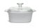 White saucepan with glass lid