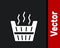 White Sauna bucket icon isolated on black background. Vector