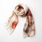 White Scarf With Brown Marble Design - Mori Kei Style