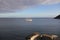 White schooner SANTA MARIA MANUELA, anchored off the coast, Angra do Heroismo, Terceira, Azores, Portugal