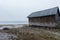 White sea, old slip dock, Chupa Karelia, white polar night