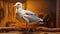 White Seagull In Daz3d Style: Orientalist Imagery With Detailed Backgrounds