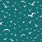 White seagulls flying in the sky seamless pattern