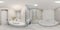 White seamless 360 hdr panorama in interior of expensive bathroom in modern flat apartments with washbasin in equirectangular