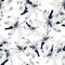 White Seamless Background. Navy Pattern Vintage. Gray Tropical Painting. Cobalt Flower Design.