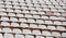 White seats on stadium bleachers with no people