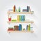 White semi-realistic shelves