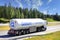 White Semi Tanker Truck Hauls LNG