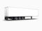 White Semi Trailer Mockup Half Side View, isolated on gray