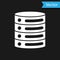 White Server, Data, Web Hosting icon isolated on black background. Vector