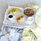 White Serving bed Tray with food - shabby chic