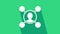 White Share icon isolated on green background. Sharing, communication pictogram, social media, connection, network