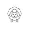 White sheep icon. Vector drawing. Lamb linear outline isolated illustration.
