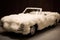 white sHeep wool Luxury futuristic convertible sport car illustration generative ai