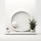 White Shelf With Potted Plants - Asian-inspired Monochromatic Minimalism