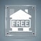 White Shelter for homeless icon isolated on grey background. Emergency housing, temporary residence for people, bums and