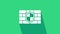 White Shield with cyber security brick wall icon isolated on green background. Data protection symbol. Firewall. Network