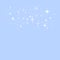 White shiny magical stars on blue, childish cartoon template, vector