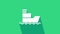 White Ship icon isolated on green background. Insurance concept. Security, safety, protection, protect concept. 4K Video