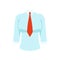 White shirt with red tie, womens business clothing vector Illustration on a white background