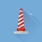 White Shoal Lighthouse Flat design long shadow icon