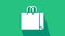 White Shopping bag jewelry icon isolated on green background. 4K Video motion graphic animation