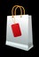 White shopping bag with paper handles