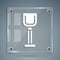 White Shovel toy icon isolated on grey background. Square glass panels. Vector