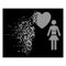 White Shredded Dotted Halftone Love Persons Icon