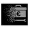 White Shredded Pixel Halftone Euro Toolbox Icon