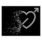 White Shredded Pixel Halftone Love Arrow Icon