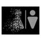 White Shredded Pixel Halftone WC Persons Icon