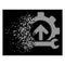 White Shredded Pixelated Halftone Gear Integration Tools Icon