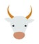 White silhouette of cow head farm animal beef mammal agriculture milk face vector illustration.