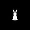 White silhouette easter rabbit. Easter Bunny. flat style