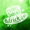 White silhouette Patrick hat on green watercolor background. Calligraphy Happy St. Patrick`s day, design element, icon