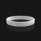 White Silicone Rubber Advertising Wristband Isolated on Black Background with Light Reflection.