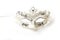 White and Silver Ornate Masquerade Mask on White Background