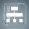 White Site map icon isolated on grey background. Square glass panels. Vector