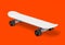 White skateboard on a red background. 3d rendering