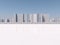 White skyscapers 3d rendering