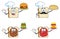 White Sliced Bread Cartoon Mascot Character 3. Collection