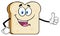 White Sliced Bread Cartoon Mascot Character Giving A Thumb Up