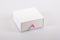 White small cardboard sliding box with drawer pink ribbon