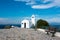 White small orthodox chapel dedicated to St Nikolao