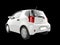 White small urban modern electric car - taillight view