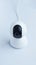 White smart home portable cctv for your home surveillance security isolated on white