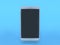 White smart phone mock up black display blue background 3d rendering