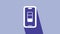 White Smartphone battery charge icon isolated on purple background. Phone with a low battery charge. 4K Video motion